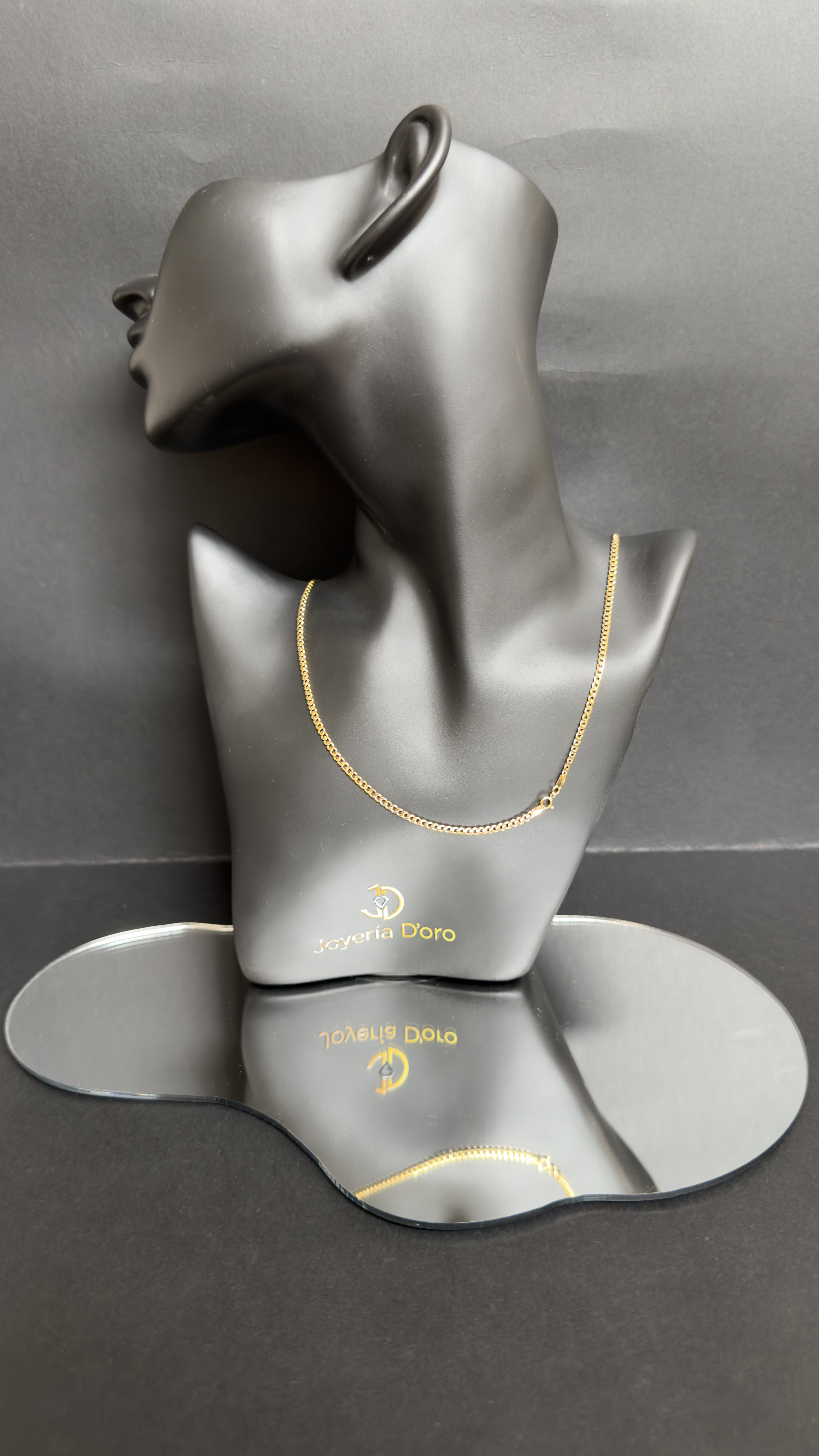 CADENA TEJIDO CUBANA / 50CM / 2.5GR / ORO AMARILLO 18K - imagen 1