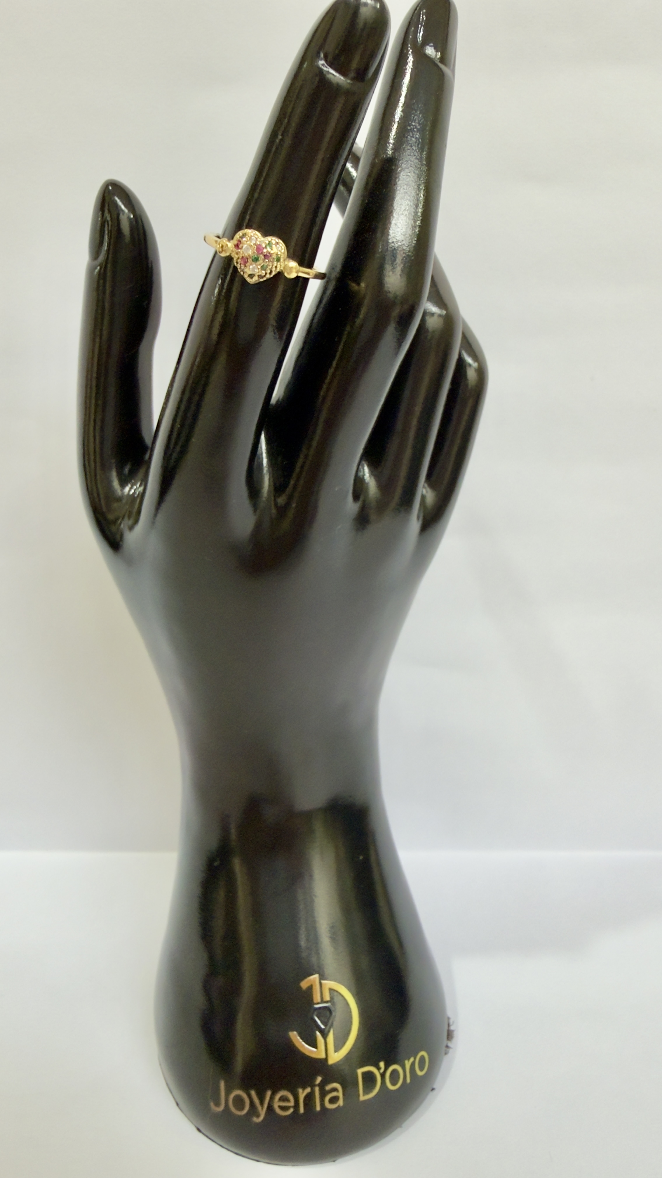 ANILLO CORAZON CON PIEDRAS / T. 6 / 2.65R / ORO AMARILLO 18K - miniatura 3