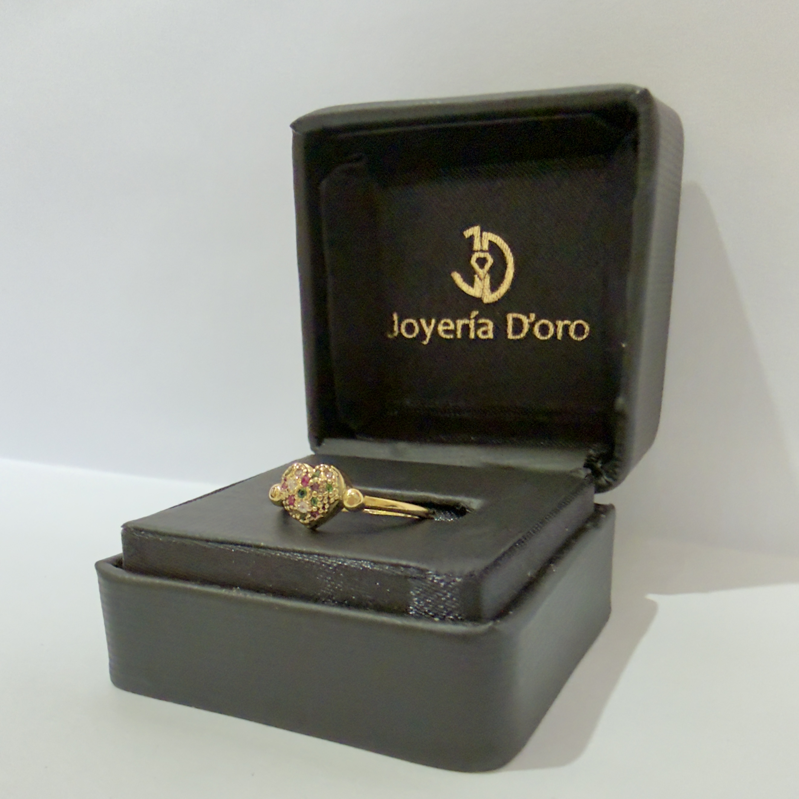 ANILLO CORAZON CON PIEDRAS / T. 6 / 2.65R / ORO AMARILLO 18K - miniatura 2