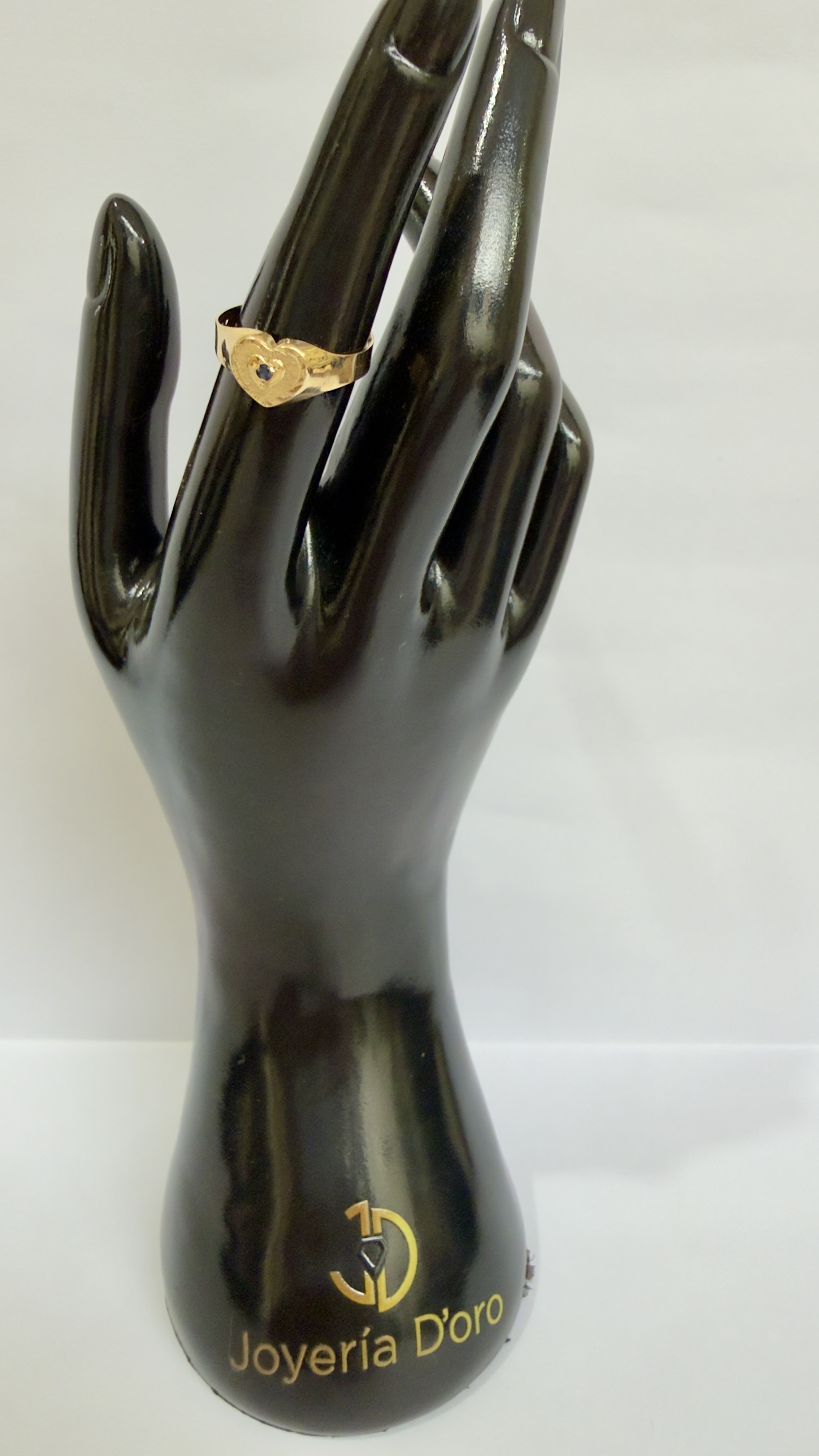 ANILLO CORAZON PIEDRA CENTRAL / T. 8 / 1.5GR / ORO AMARILLO 18K - miniatura 3