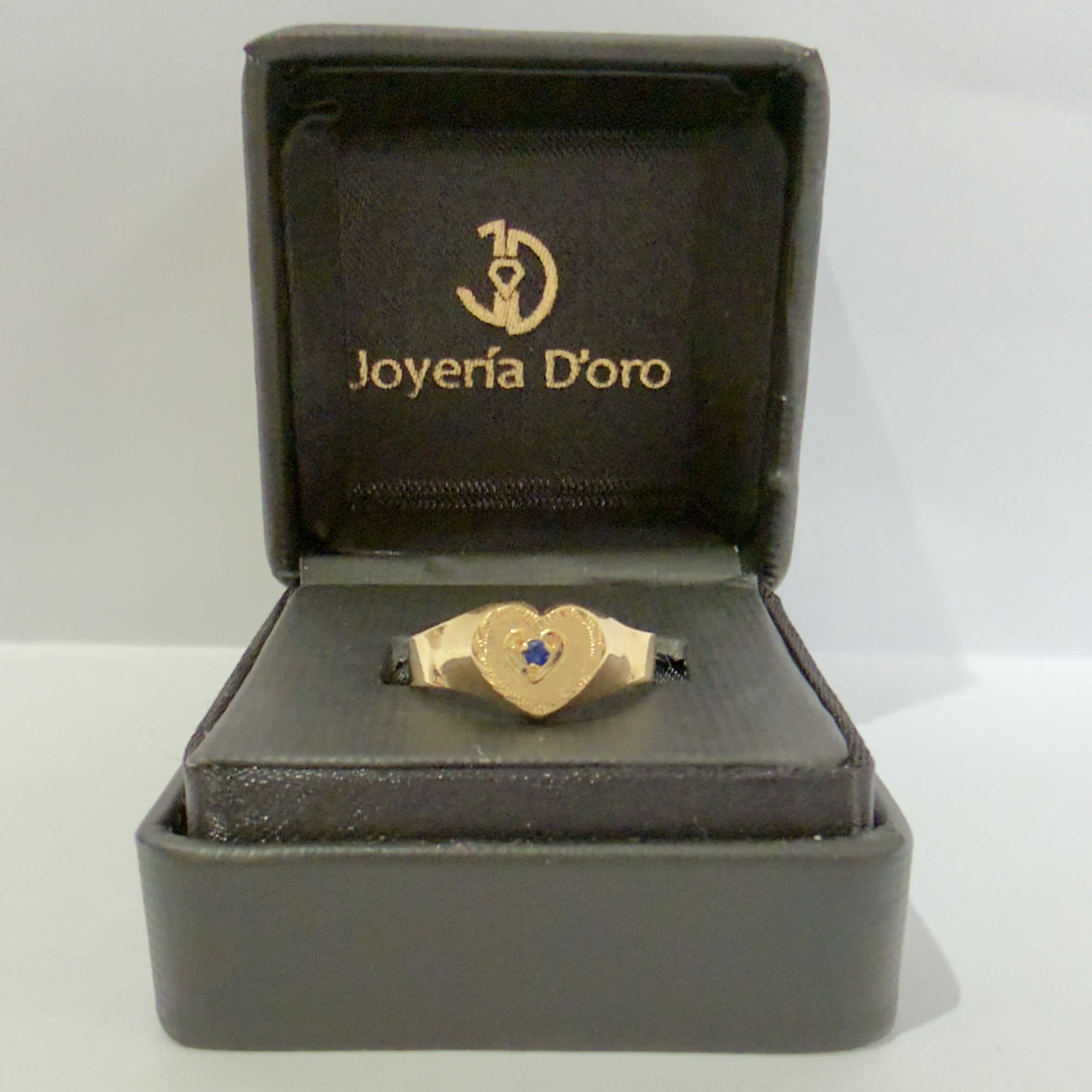 ANILLO CORAZON PIEDRA CENTRAL / T. 8 / 1.5GR / ORO AMARILLO 18K - imagen 1