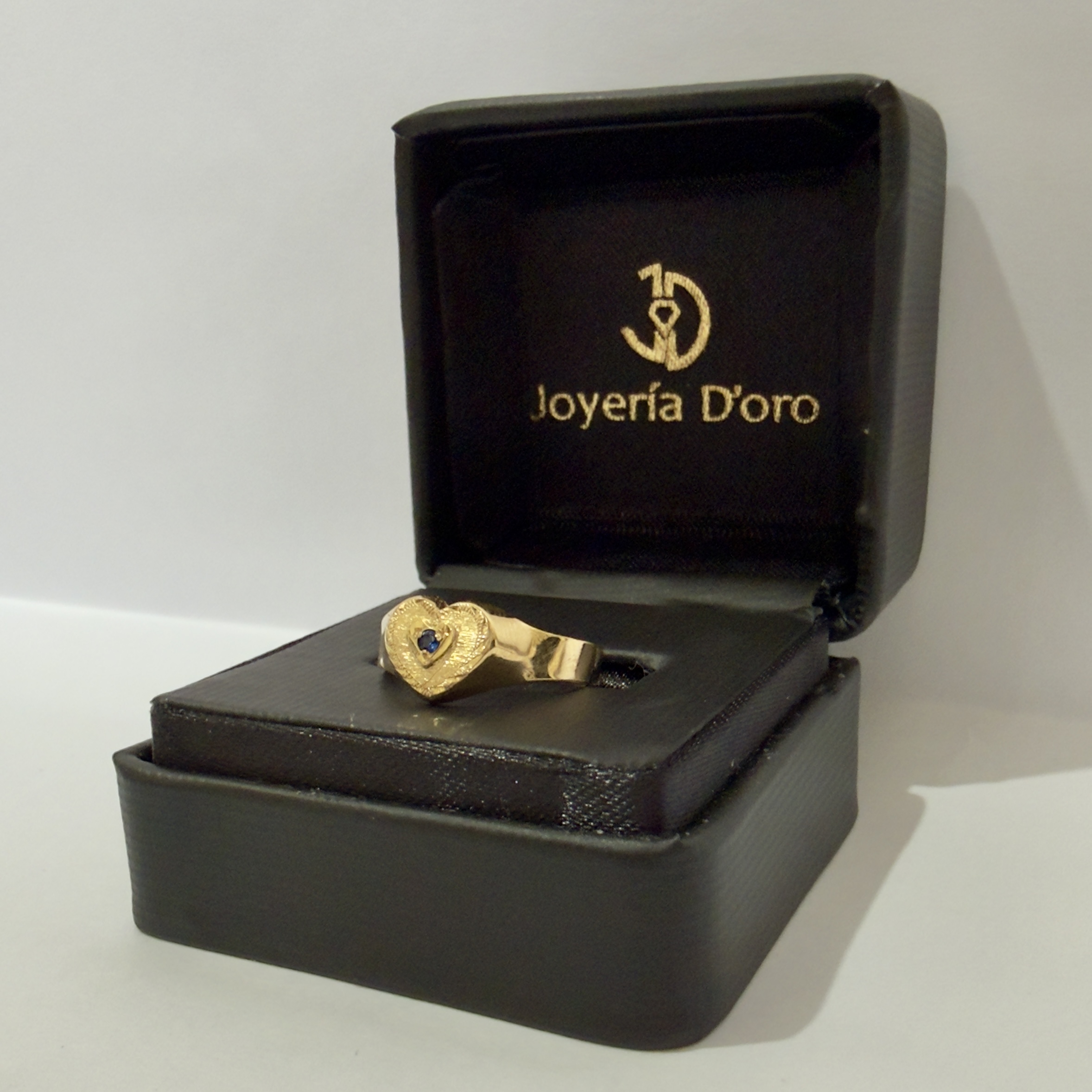 ANILLO CORAZON PIEDRA CENTRAL / T. 8 / 1.5GR / ORO AMARILLO 18K - miniatura 2