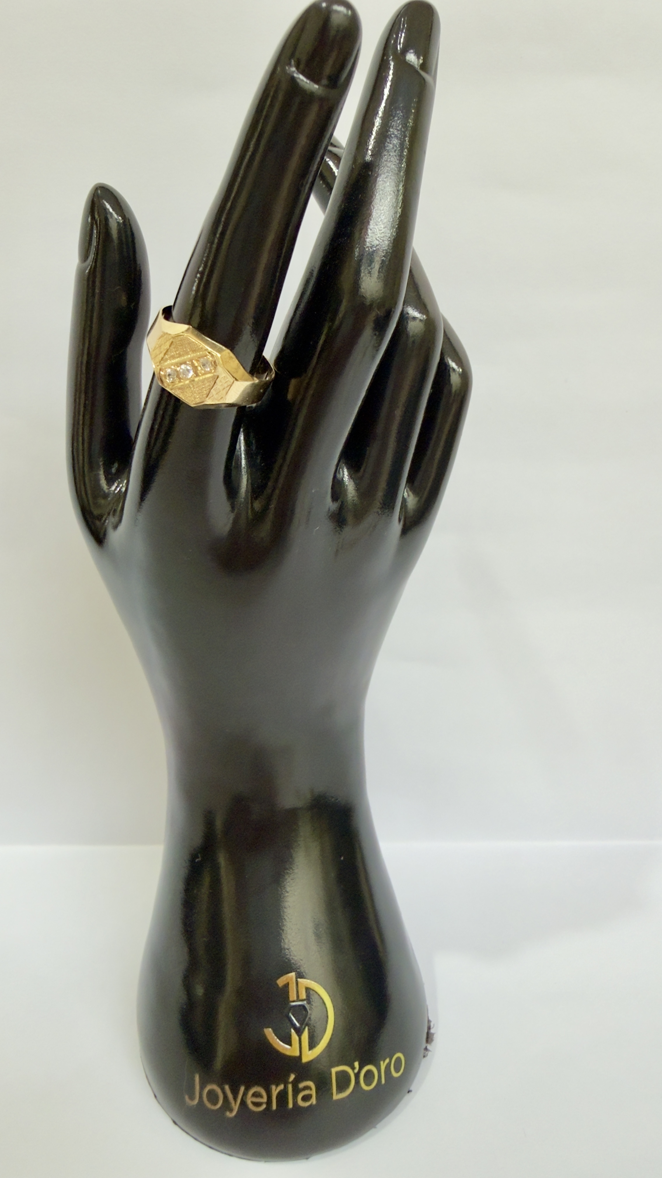 ANILLO 3 PIEDRAS / T. 10.5 / 2.21GR / ORO AMARILLO 18K - miniatura 3