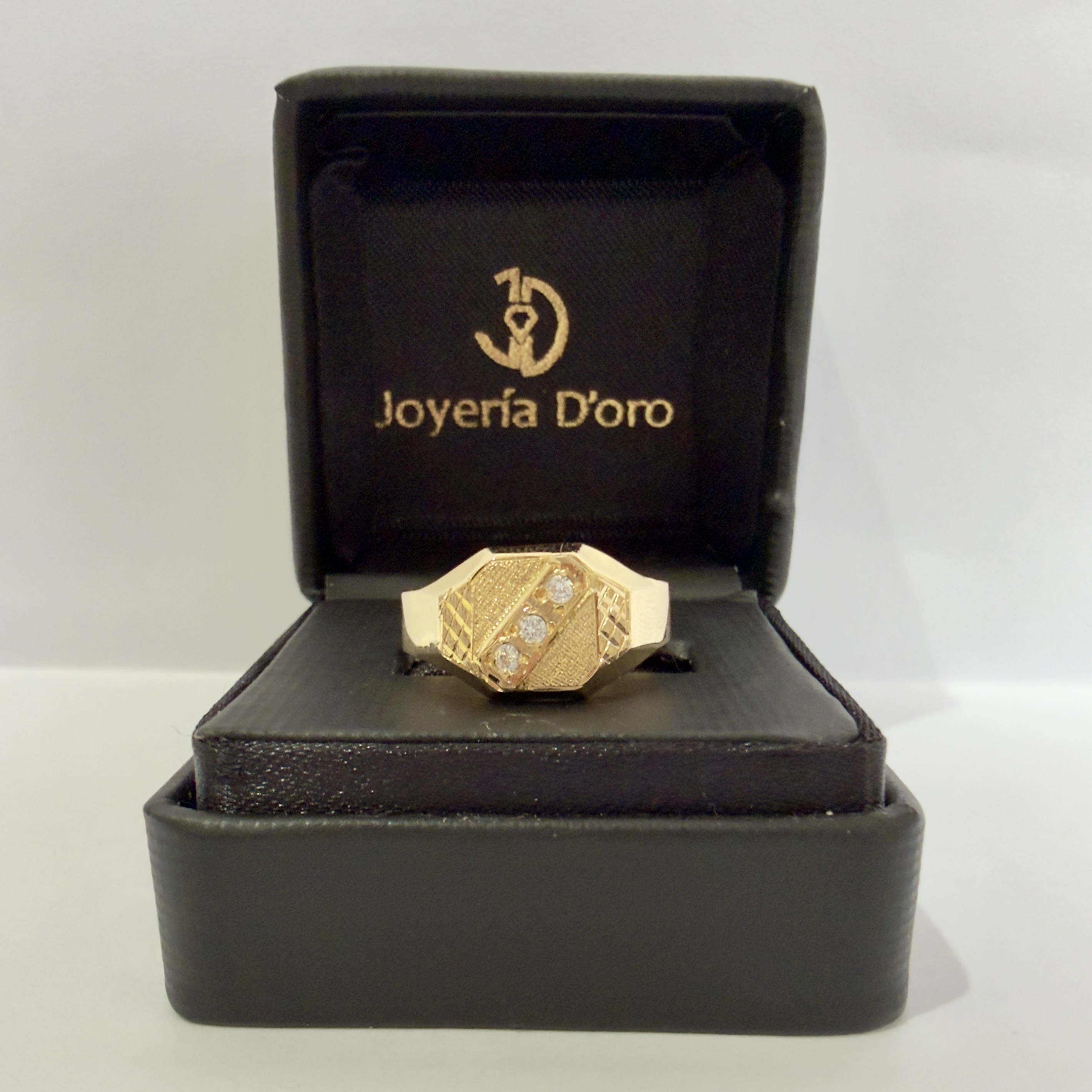 ANILLO 3 PIEDRAS / T. 10.5 / 2.21GR / ORO AMARILLO 18K - imagen 1