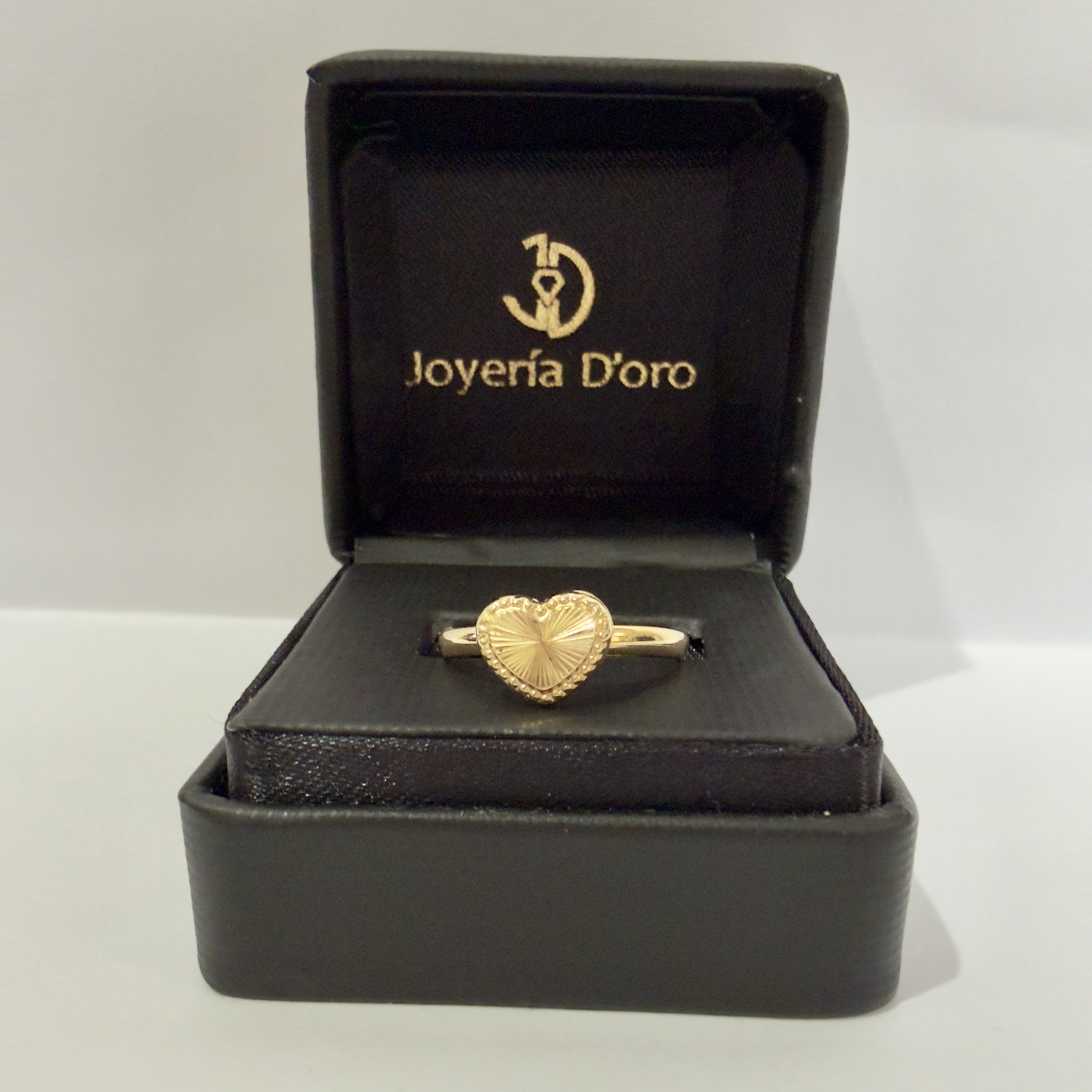 ANILLO CORAZON DIAMANTADO / T. 7 / 1.4GR / ORO AMARILLO 18K - imagen 1