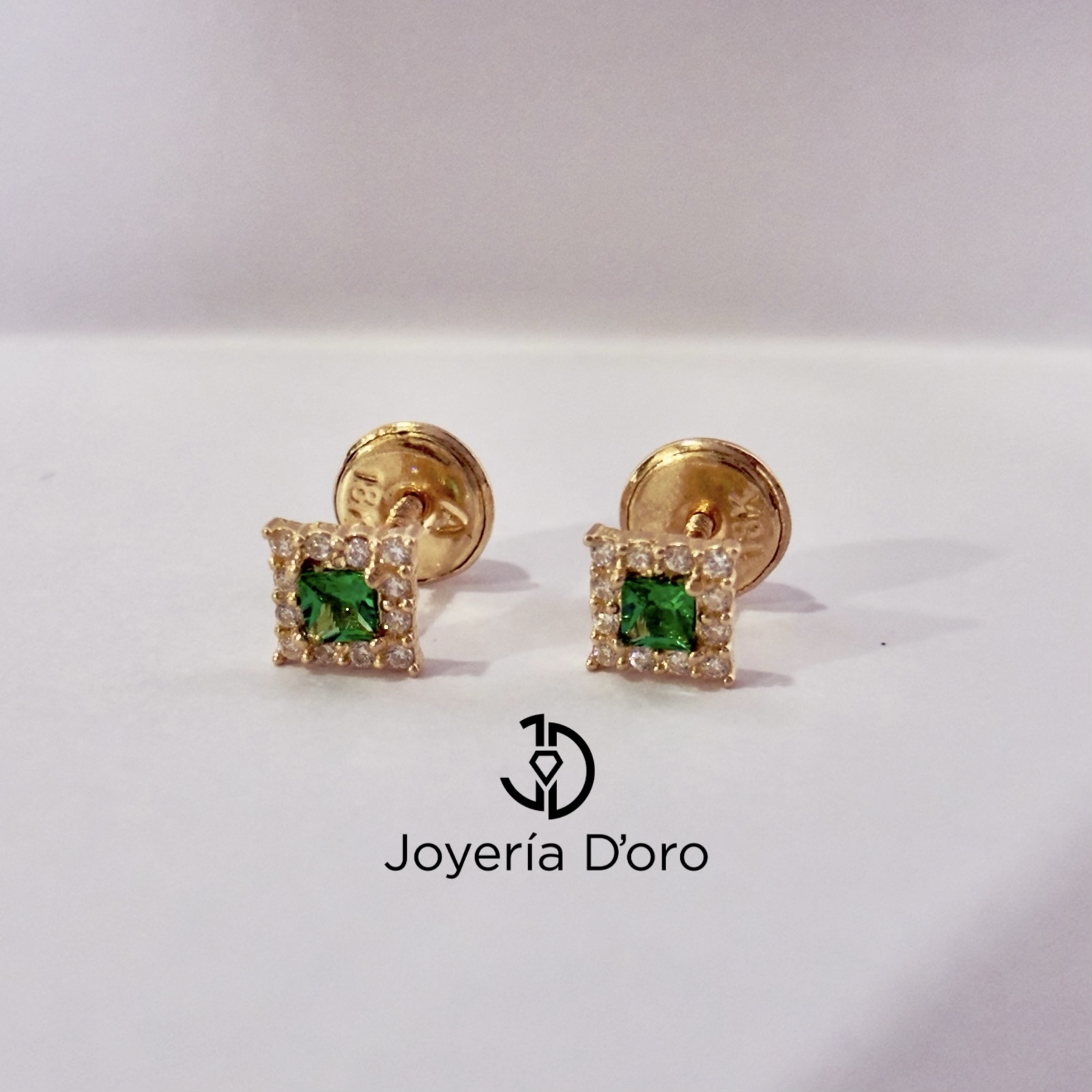 TOPO ESTILO HALO CON SIRCON / 0.65GR / ORO AMARILLO 18K - imagen 1