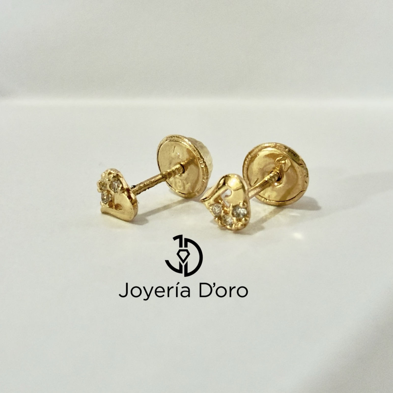 TOPO CORAZON CON PIEDRAS / 0.55GR / ORO AMARILLO 18K - miniatura 2