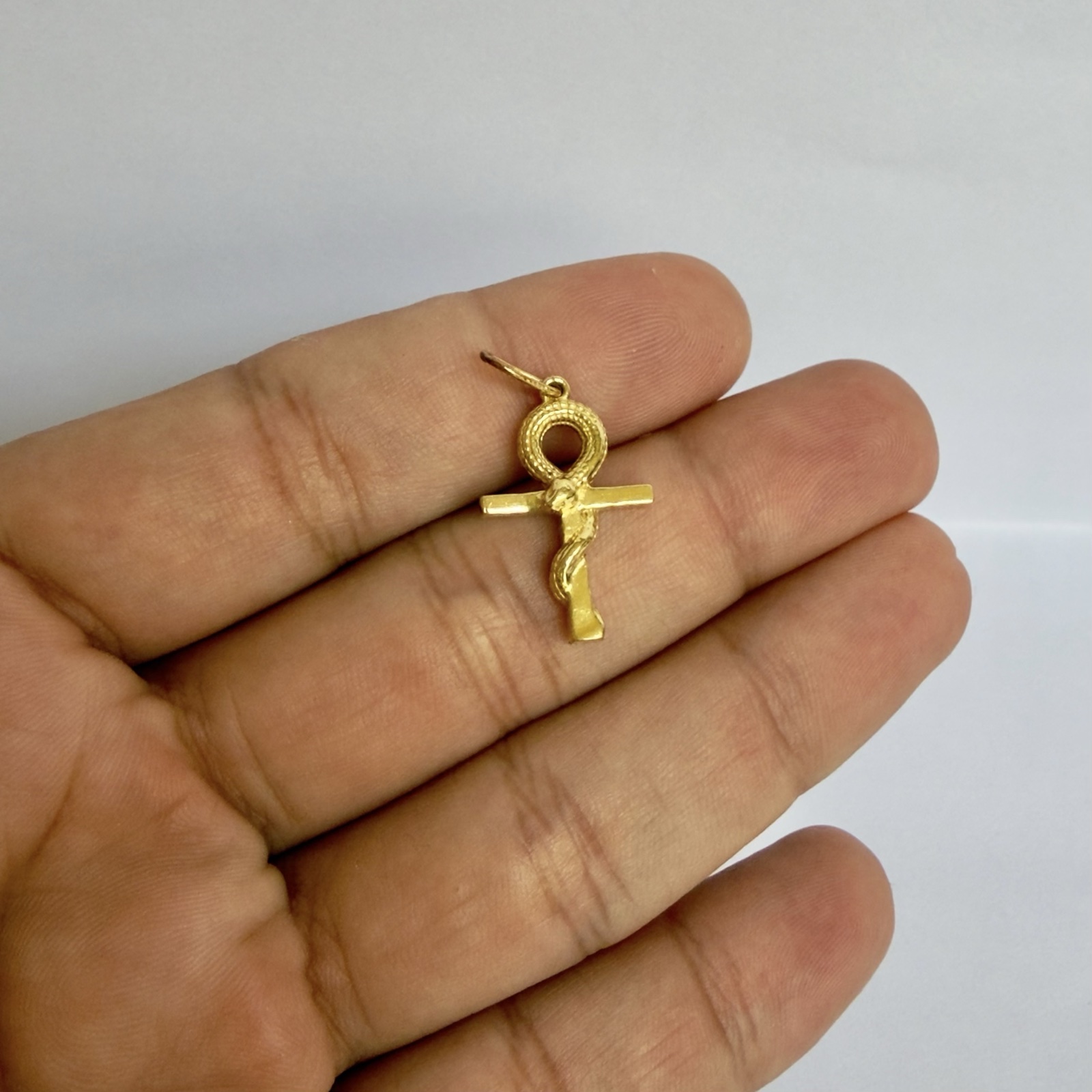 DIJE CRUZ SERPIENTE / 3.6GR / ORO AMARILLO 18K - miniatura 2