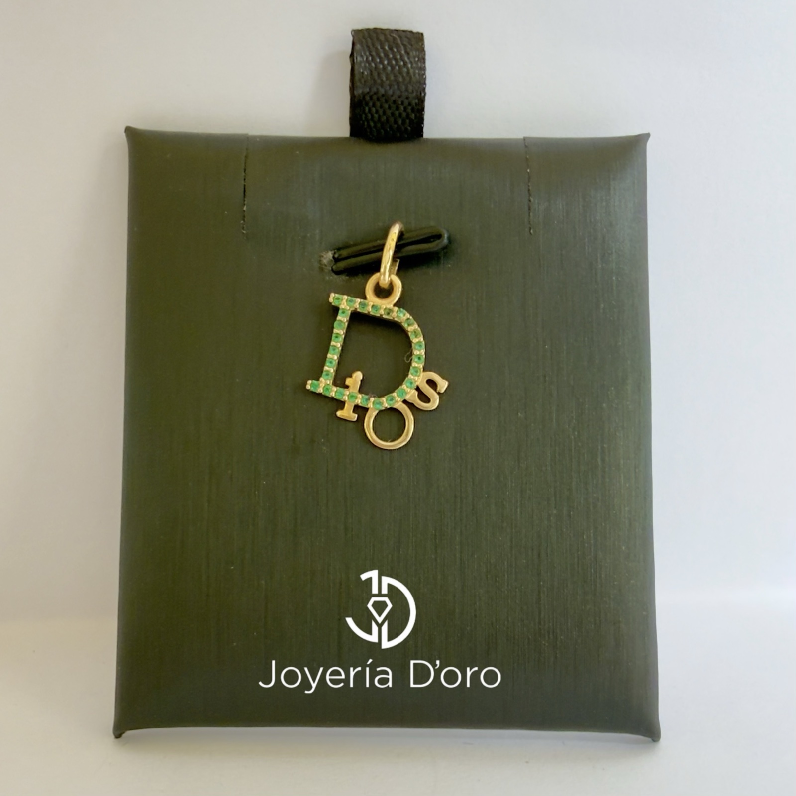 DIJE LETRA DIOS / 1.08GR / ORO AMARILLO 18K - imagen 1
