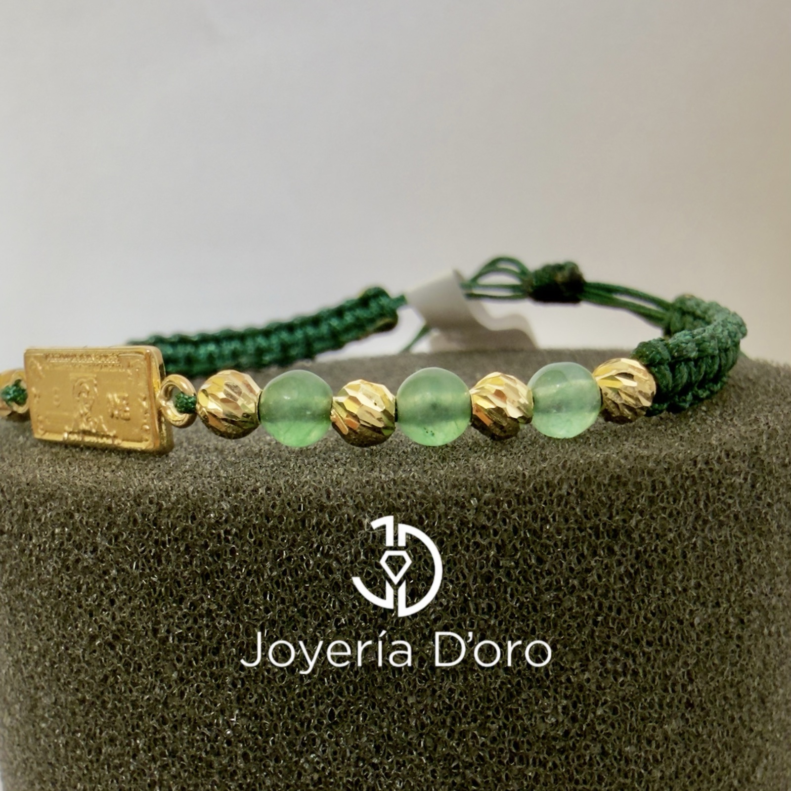 PULSERA TEJIDA DOLAR CON 8 BOLAS #4 / 1.5GR / ORO AMARILLO 18K - miniatura 3