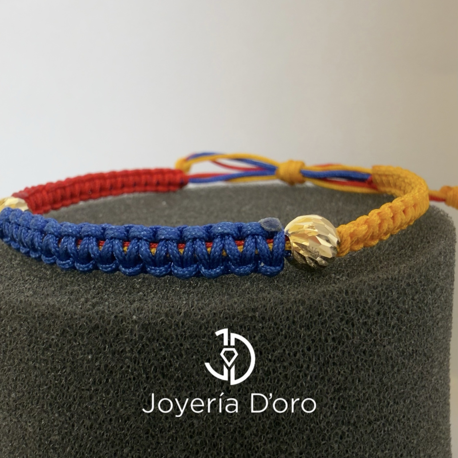 PULSERA TEJIDA COLOMBIA 2 BOLAS #6 / 0.32GR / ORO AMARILLO 18K - miniatura 3